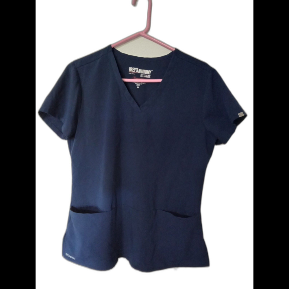 Grey's Anatomy Navy Blue Scrub Top Medium